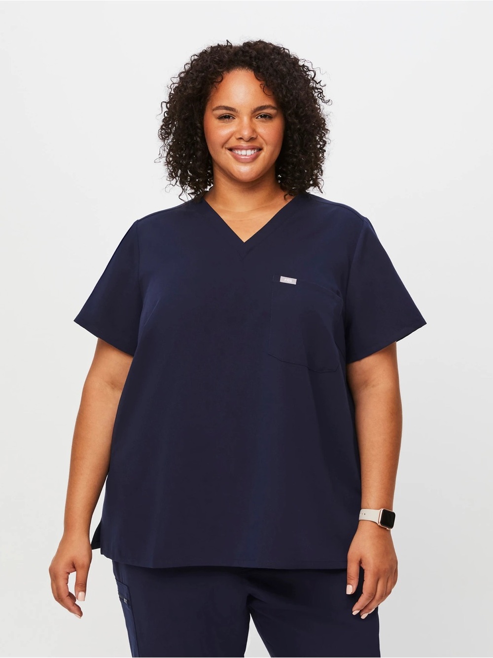 Figs Navy V-Neck Scrub Tunic- Catarina - Picture 1 of 9